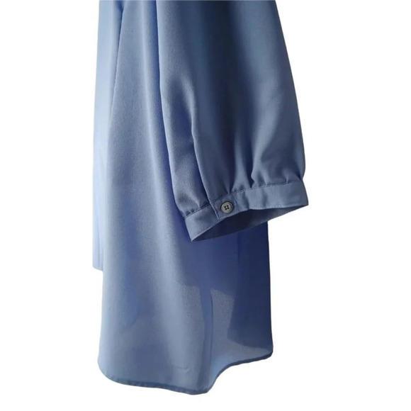 Claire France  3/4 Length Sleeve Button Down Blouse Blue 14 - Picture 4 of 9
